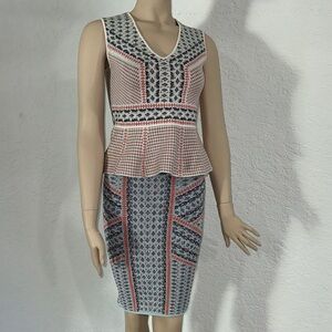 BCBGMaxAzria Patterned Sleeveless Top and Skirt Set